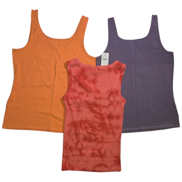 Lot of 7 Women's J. JILL Tank Tops Sz M Green Purple Orange Blue Cotton - Picture 10 of 11
